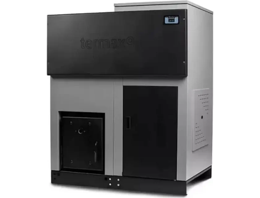 Centrala cu peleti Termax ECO GRI 70 kW, 440 mp, buncar peleti 205 kg, volum apa 200 litri, diametru cos fum ⌀120 mm